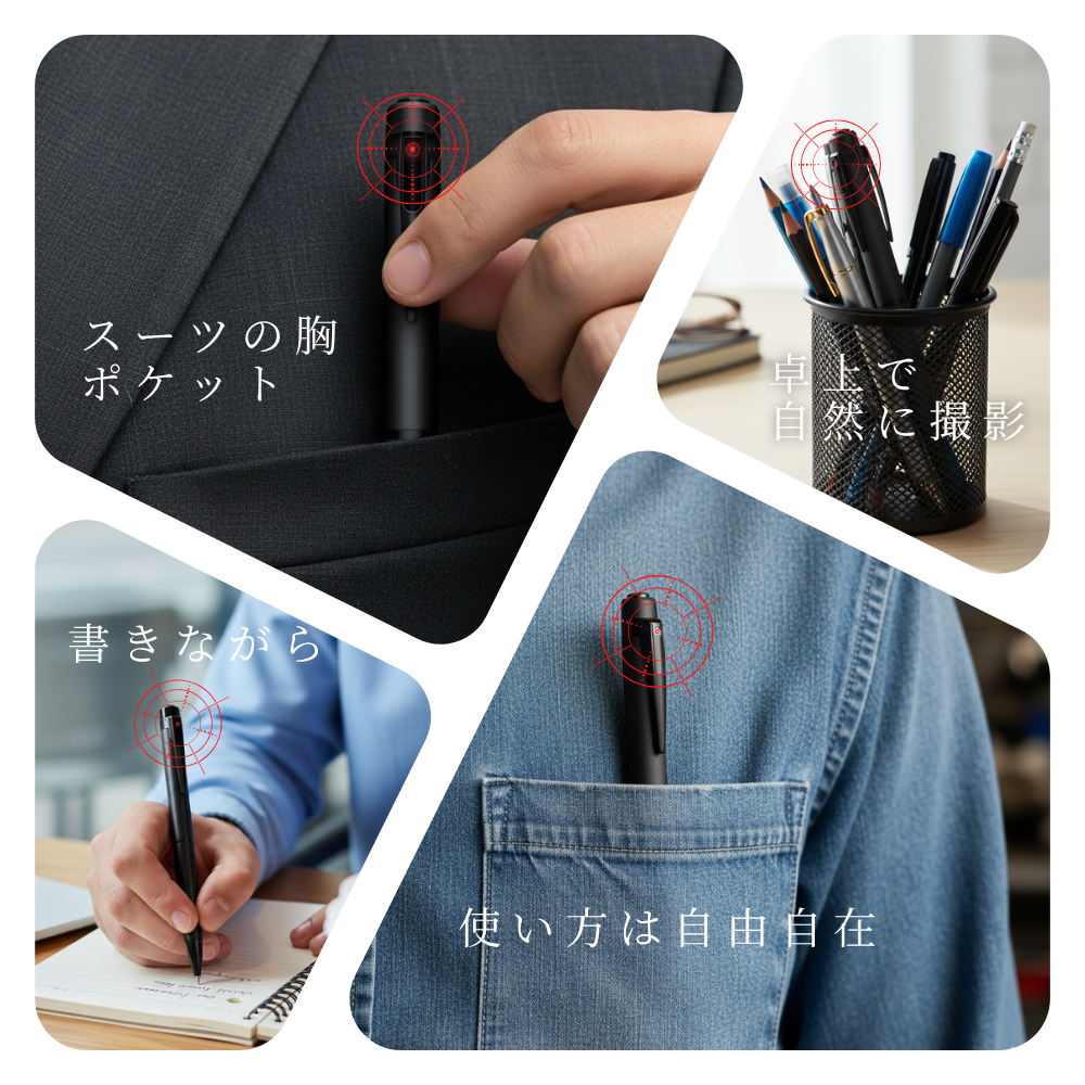 匠ブランド ペン型カメラ ボールペン型小型カメラ 高画質 長時間録画