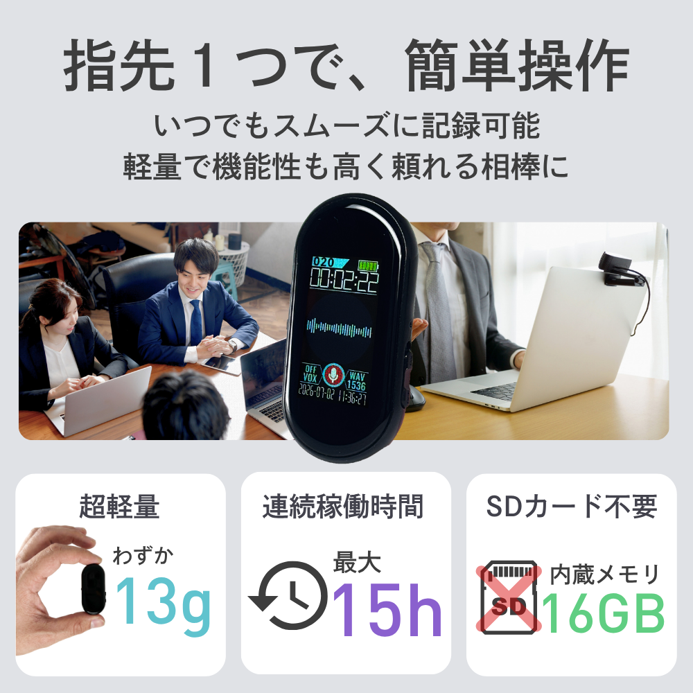3WAYボイスレコーダー