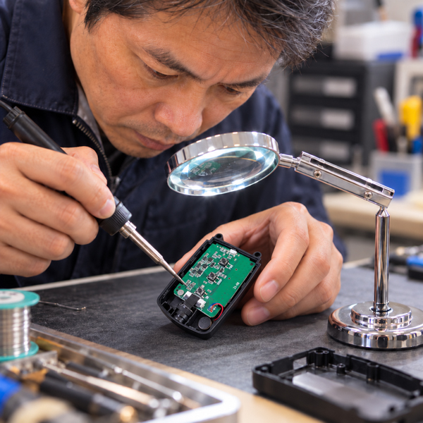 製品を修理する様子